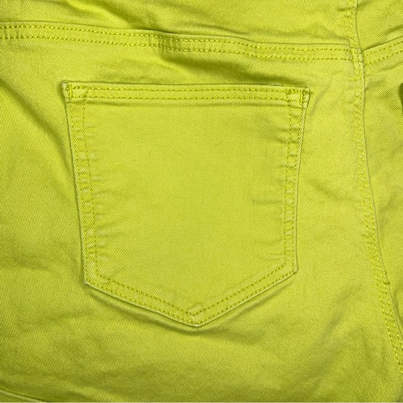 Size 10 H&M Lime Green Vibrant Shorts Stretch Cotton Blend Punk Goth - Picture 6 of 11